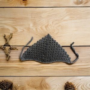 Autumn Breeze Pattern Women’s Crochet Bandana Gray Ombré